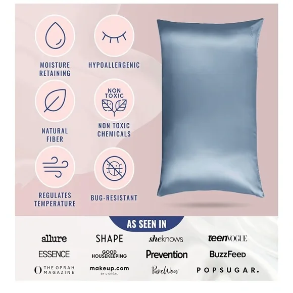 NEW Blissy Silk Pillowcase - 100% Pure Mulberry Silk - Picture 2 of 9